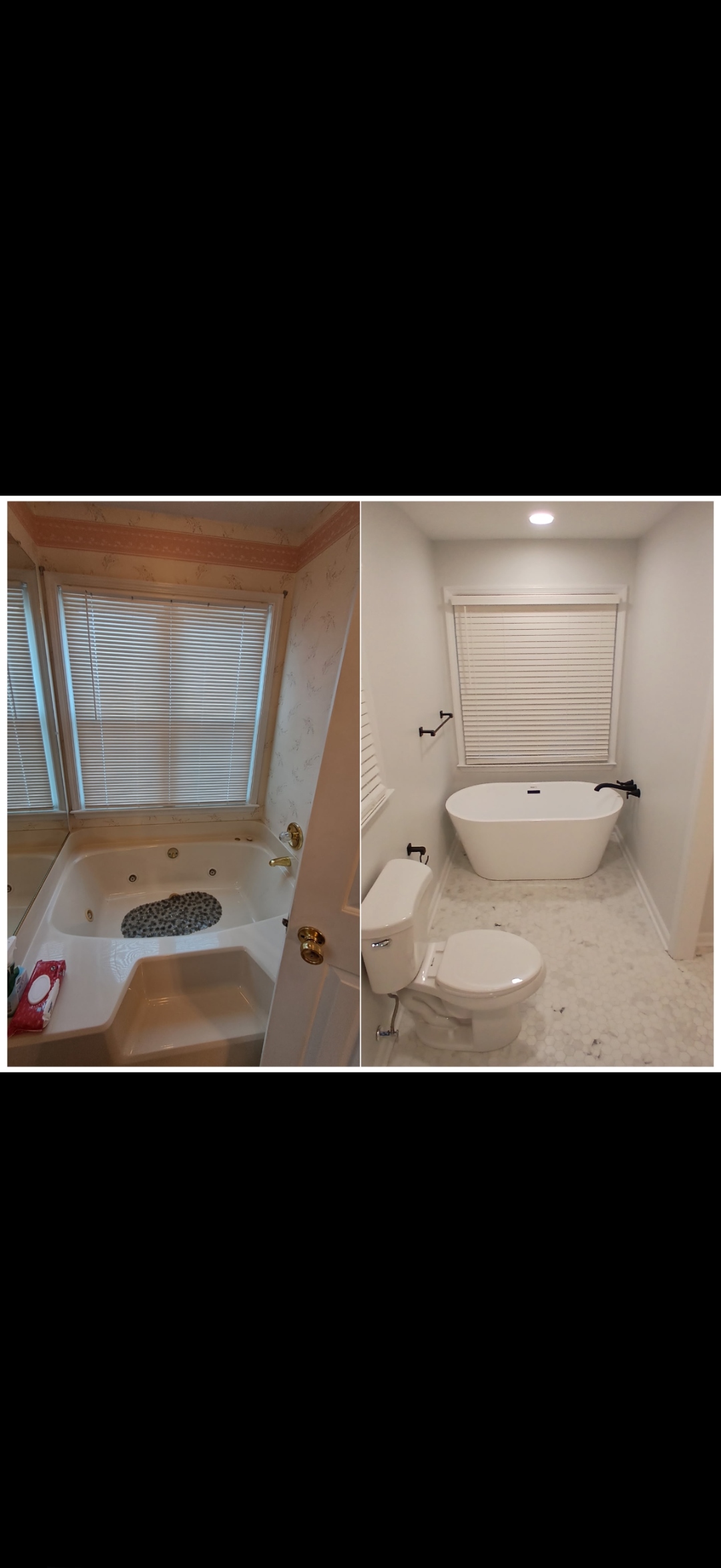 Bathroom renovation — before and after