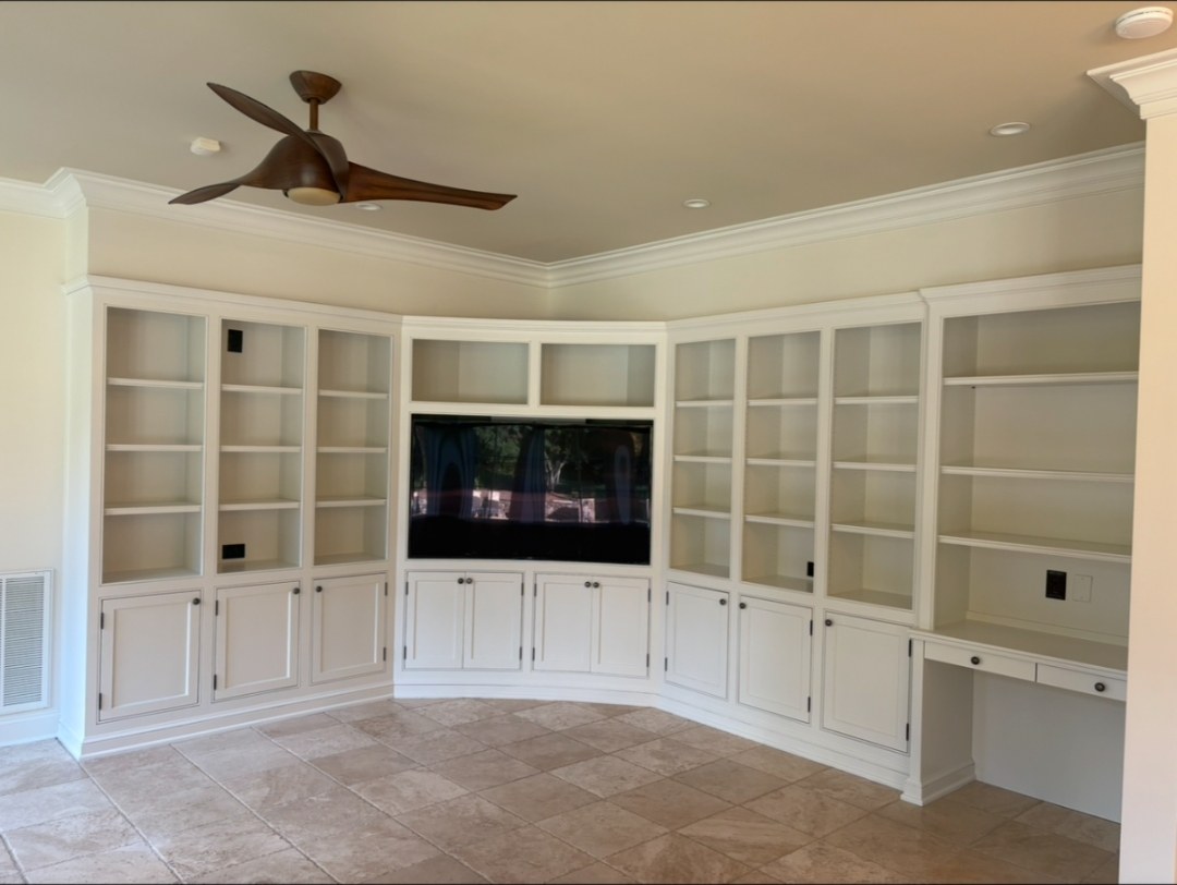 Cabinet repaint — painted white after