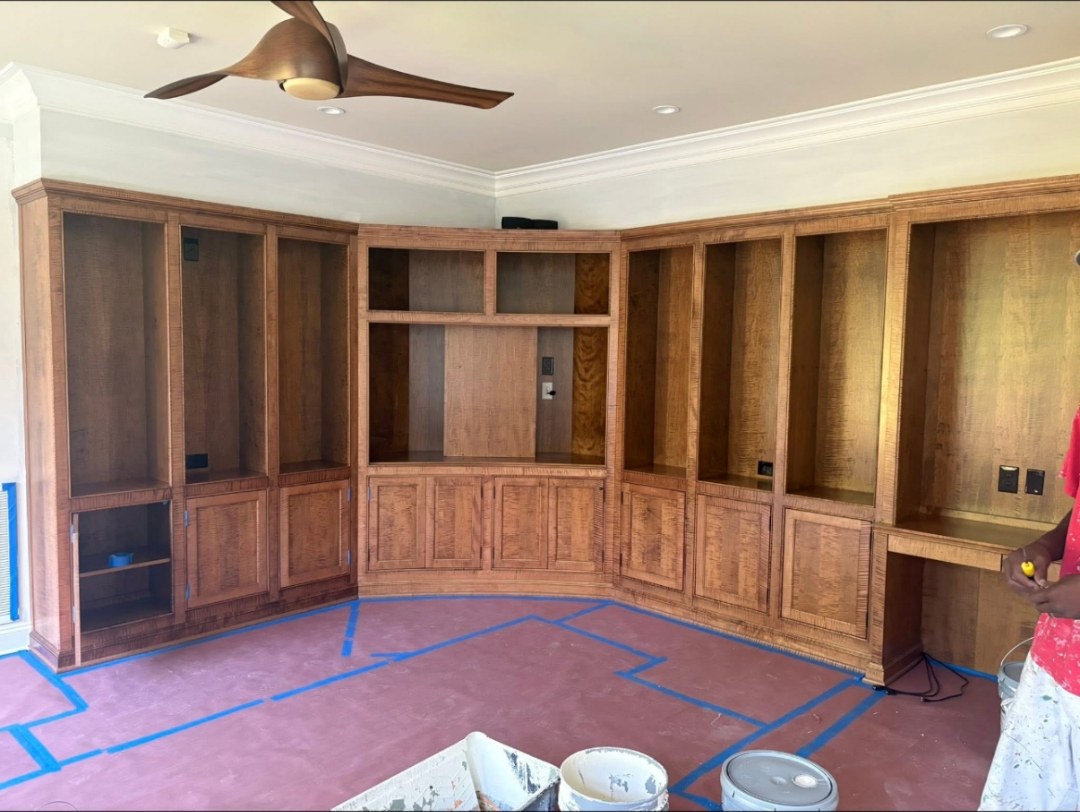 Cabinet repaint — wood before