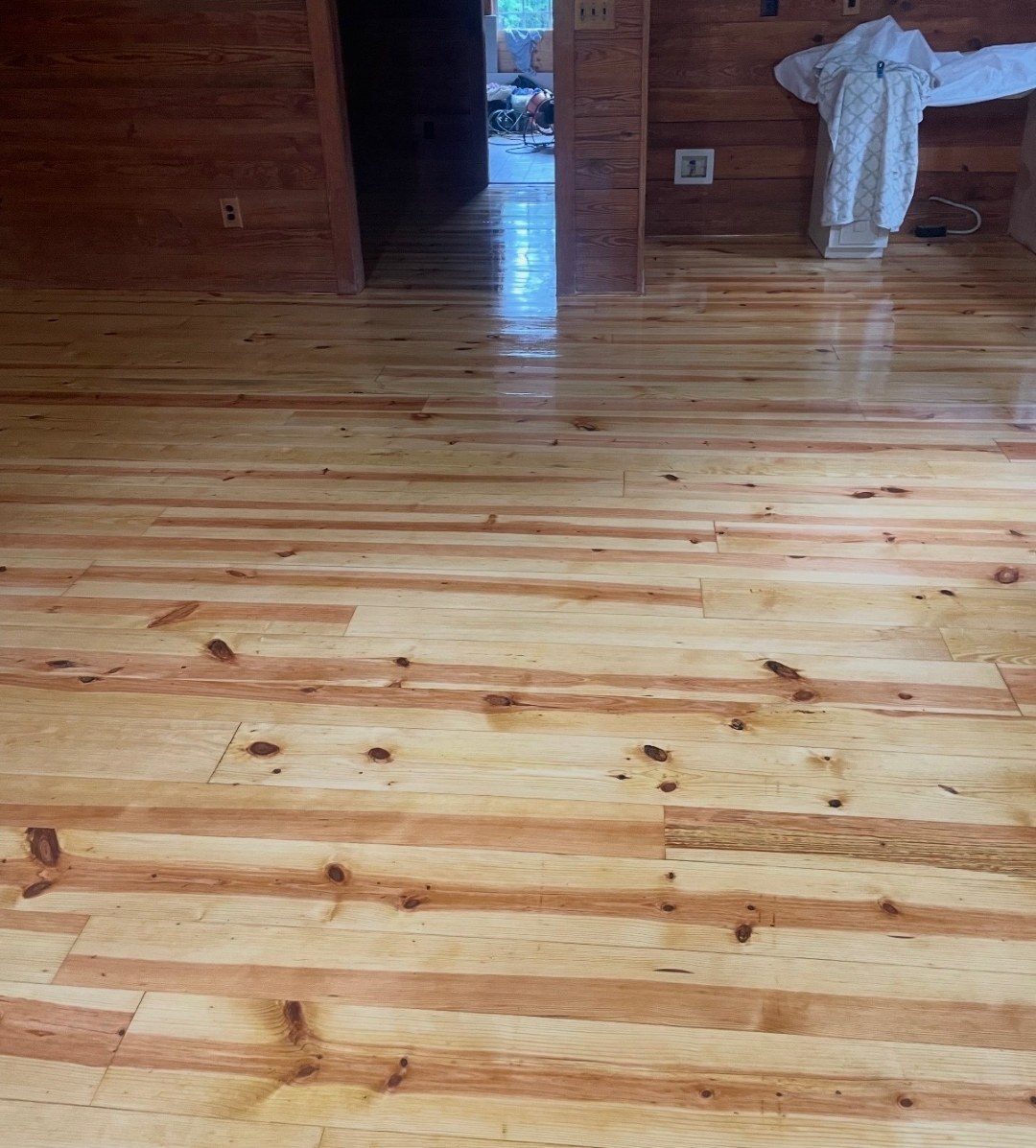 Pine floor refinish — after